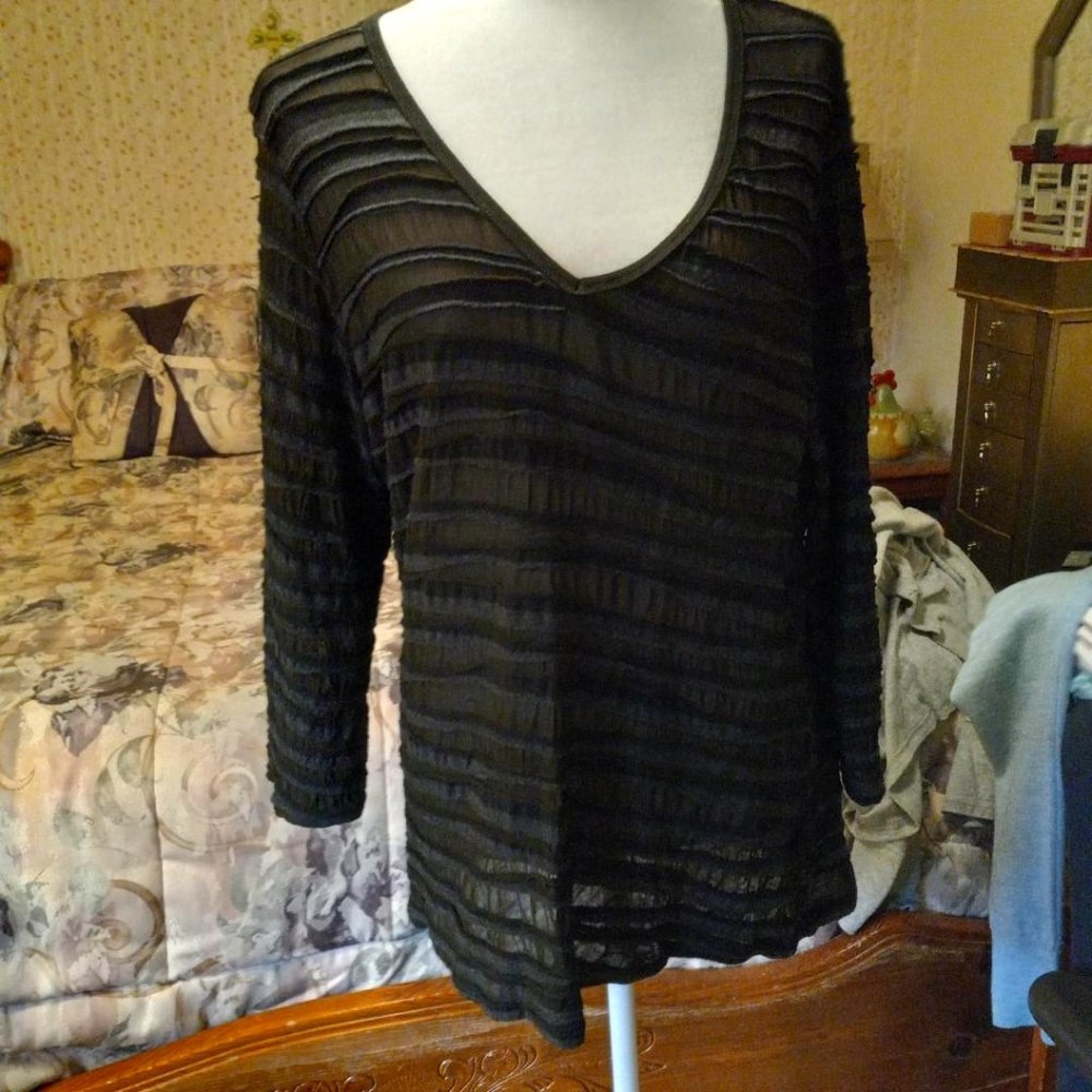 Como Mango Black Pullover Top Size XL